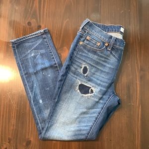 Madewell Mid Rise Skinny Jeans Distressed Blue Denim Skinny Jeans Size 27